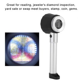 Handheld Magnifying Glass with Light,Magnifying Glasses,3LEDs 10X Handheld Magnifier Loupe with Measure Scale Metal Handle Optical Lens Magnifying Glass for Jewelry Checking