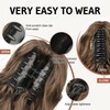 FLUFYMOOZ Ponytail Extension, 18 Inch Claw Clip Ponytail Extension, Wavy