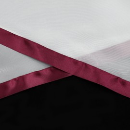 Eslir Panel Curtain with Ruffled Tape, Kitchen / Bistro Curtains, Transparent Curtains with Satin Ribbon, Voile, Pack of 1