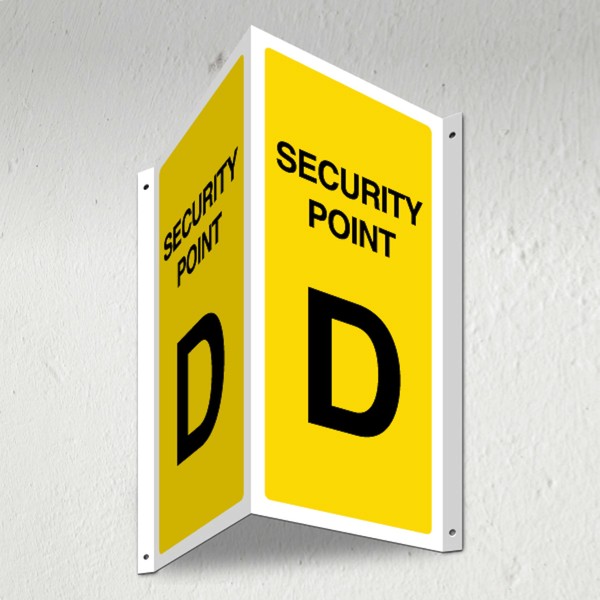 V Safety Security Point D - 3D Corridor Sign 340
