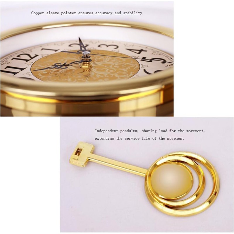Cunluna European Wall clock,Mute silent quiet Creative Living room Bedroom