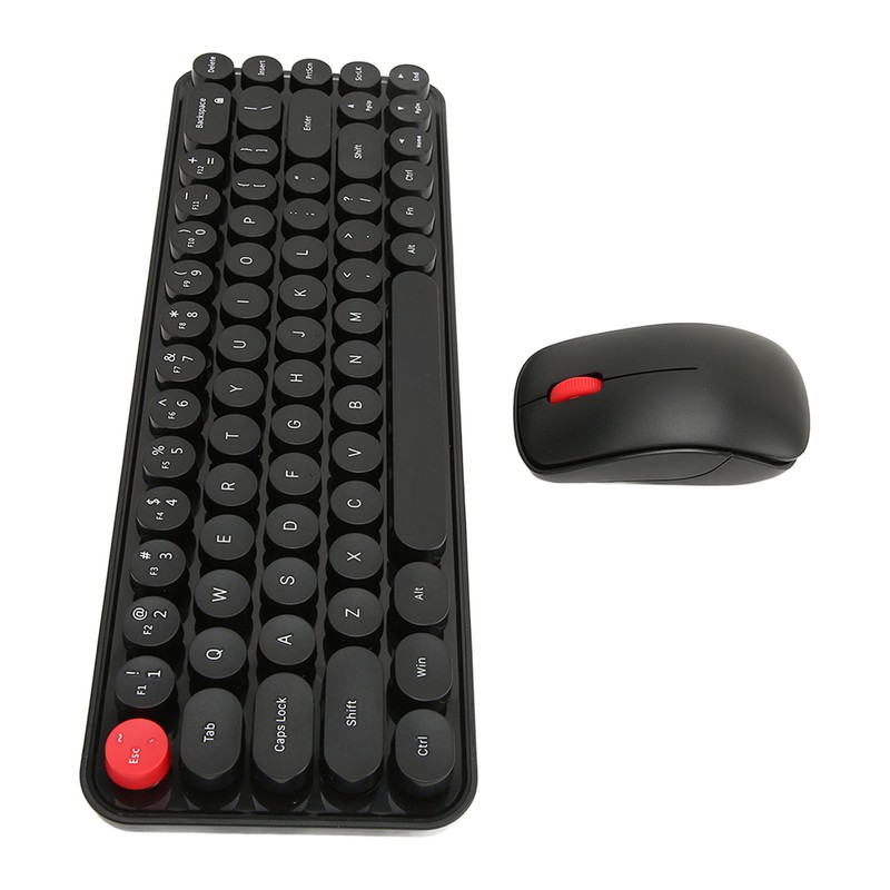 Wireless Keyboard Mouse Combo Mini Portable Retro Silent 2.4G Wireless