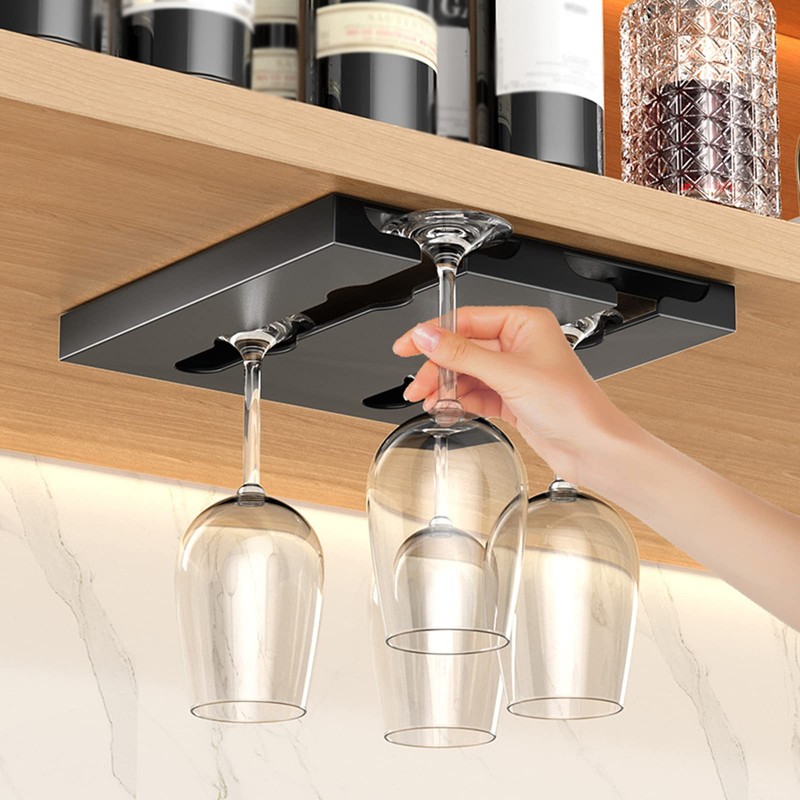 Gittcoll Wine Glasses Rack Stainless Steel Under Cabinet Stemware Hanging