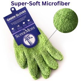 SuperMoss (01710 - Guantes de microfibra para plantas - Brillo suave de hojas y limpiador para plantas de interior, accesorios reutilizables para el cuidado de plantas de interior, guantes duraderos y