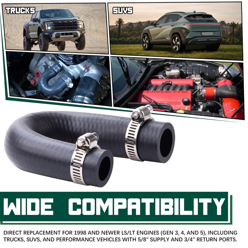 MRELC LS Heater Core Bypass Hose Crossover Coolant Hose 5/8"