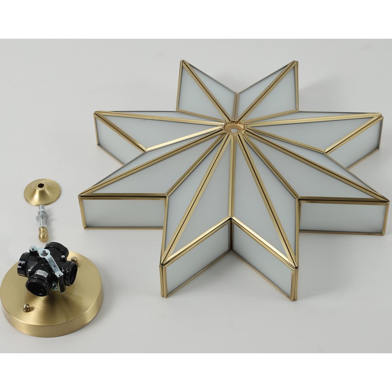 Aeyee Antique Brass Flush Mount Ceiling Light Star Shaped Ceiling