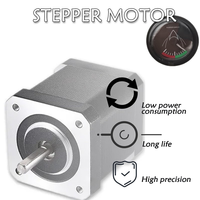 Maisutseb Boat Rudder Angle Meter,52mm Waterproof Rubber Angle Indicator,0-190ΩSignal Marine