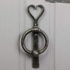 Door Knocker Heart Shaped Black Cast Iron Ring Door Knocker