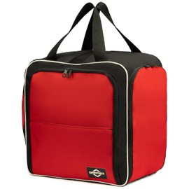 GREMEX Ski Boot Bag with Helmet - Waterproof, Ski Boot Backpack with Helmet Compartment - Titanium Stitching, Durable, Red, Large