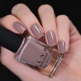 ILNP Coffee Run - Creamy Mocha Neutral Nude Nail Polish, Subtle Holographic, Chip Resistant, 7-Free, Non-Toxic, Vegan, Cruelty Free, 12ml