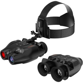 GTMEDIA Night Vision Goggles for Adults,984FT Rechargeable Head Mounted Infrared Night Vision Binoculars,1.54 Inches High-Definition TFT Screen,5X Digital Zoom,Support Photo and Video,32G Memory Card