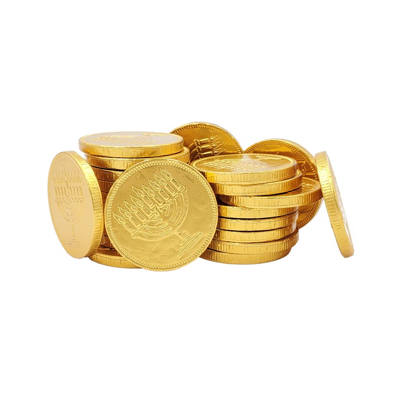 The Dreidel Company 2-Pounds Hanukkah Coins, With Menorah And Dreidel