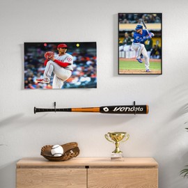 Baseball Bat Holder Wall Mount: Black Bat Display Rack, Iron Softball Bat Storage Case, Bat Wall Hanging Hooks for Living Room, Bedroom, Entryway, Garage