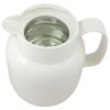 Helios Mondo Plastic Vacuum Flask with Tea Strainer, White, 14.2