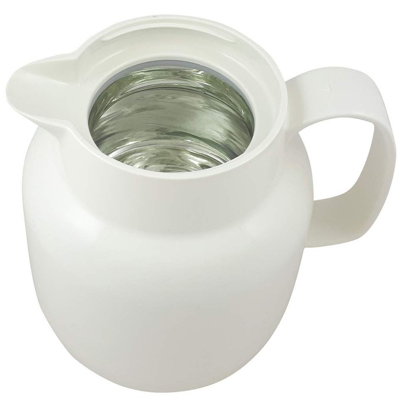 Helios Mondo Plastic Vacuum Flask with Tea Strainer, White, 14.2