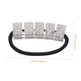 Baluue Elastic Rhinestone Hair Ties for Girls Chic Ponytail Holders Creaseless Ribbon Bands for Stylish Hair Decorations