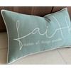 Rudransha Faith Sentiment Embroidered Decorative Lumbar Accent Throw Pillow Cover