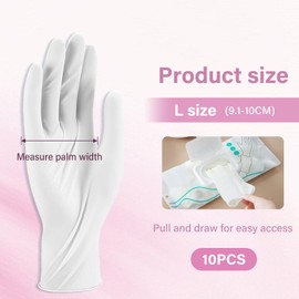 EKIND 5Pairs Disposable Nitrile Household Cleaning Gloves, Waterproof Gloves for Kitchen, Dishwashing, Baking, Gardening (12 Inch White)