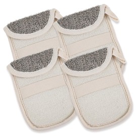 Abaodam Bolsa de Jabón de Lino Negro 4 Piezas Cordón para Colgar y Exfoliante Adecuado para Baño y Viaje
