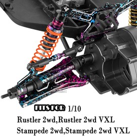 RCYouHott RC Upgrades Part Suspension Arm,Shock Absorber,Drive Shaft,Shock Tower,Caster Block,Steering Blocks,Stub Axle Carriers,Links,Bulkhead for 1/10 Rustler 2WD (VXL),Stampede 2WD (VXL),Colorful