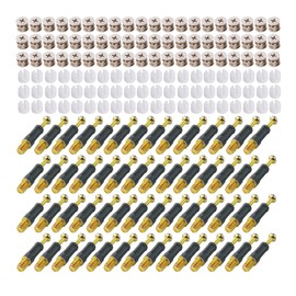 LOOTICH Eccentric Furniture Connector Set Eccentric Fitting Diameter 14.7 mm Screw-In Dowels with Cover Edge M6 x 32 mm and Screw-in Nuts M6 for Furniture Cabinet Connector Complete Black Set of 100