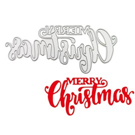 Merry Christmas Letters Metal Die Cuts, Merry Christmas Words Stencils DIY Crafts Cards Cutting Dies Cuts for DIY Embossing Card Making Photo Decorative Paper Dies Scrapbooking