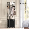 Yifeel Coat Rack with Laundry Basket, Laundry Hamper Freestanding Hall