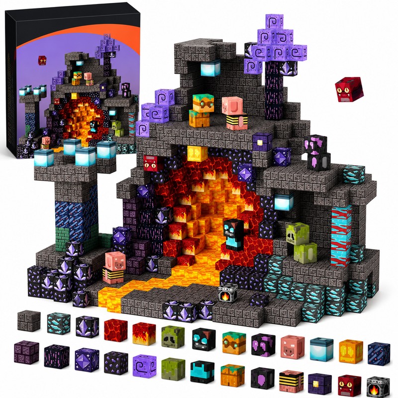 100-Piece Magnetic Building Blocks for Creative STEM Play – Cave