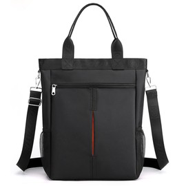 manukori Men's Business Bag, Tote Bag, Shoulder Bag, Large Capacity, A4 Bag, PC Storage, Vertical Type, Nylon, Handbag, Black