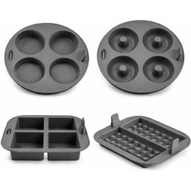 Kit de 4 Moldes de Silicona para Freidora de Aire 19 cm, Antiadherentes y Reutilizables, para Muffins, Cupcakes, Donas, Waffles y Brownies – Accesorios de Cocina