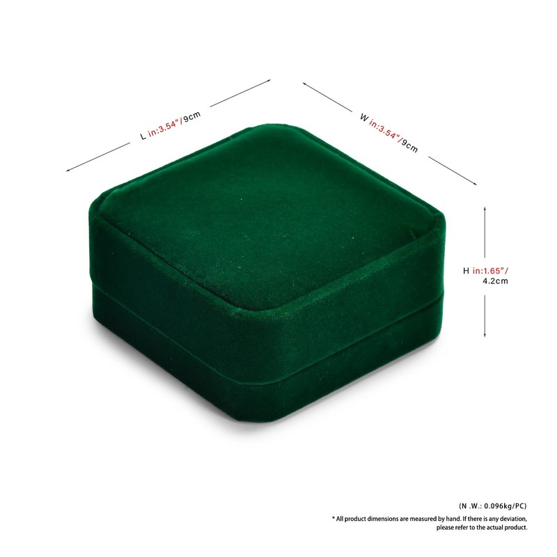 Oirlv Luxury Velvet Bangle Box in Dark Green Jewellery Storage