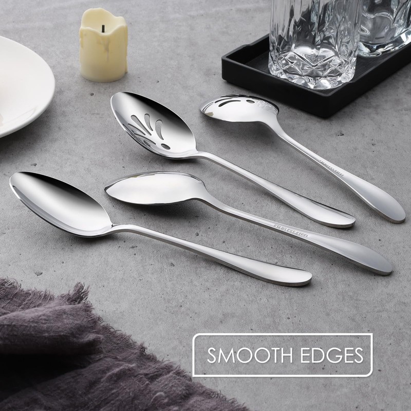 E-far 4-Piece Serving Set - Includes 2 Spoons and 2