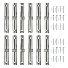 KVMORZE 12 Pcs Heavy Duty Scaffolding Coupling Pin, 1-5/16" x 9"L Scaffold Pins Accessories with 1/4" Collar, Spring Locking Pins Connecting Rod, Scaffolding Supplies Part Retainers