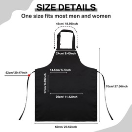 JaGely 24 Pack Adjustable Bib Apron with 2 Pockets Black Aprons Bulk for Server Adult Women Kitchen Apron Water Oil Resistant(Black)