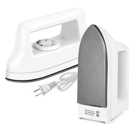 Mini Iron for Clothes, Travel Iron Small Electric Heat Press Machine for T-shirts Crafting, Portable Iron for Home College (White)