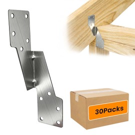 Hurricane Ties for Rafters, 30 Pcs 18-Gauge Galvanized Hurricane Straps & Rafter Ties, Structural Connectors for Roof Truss and 2X Deck Joists