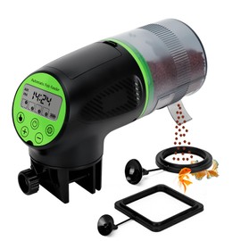 Podazz Automatic Fish Feeder for Aquarium, Moisture-Proof Electric Auto Fish Feeder, Aquarium Tank Timer Vacation &Weekend Fish Food Dispenser(Green)