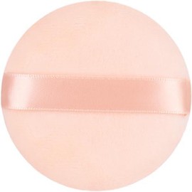 2 count Extra Large Body Powder Puff & Luxury 6" Glass Jar Dusting Powder Container with Puff for Women Bath Powder Puffs  for Talcum or Loose Powder (White) - Colour: Beige 6" Only Puff