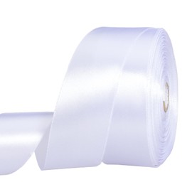 YASEO YASEO 1 1/2 Inch White Solid Satin Ribbon, 50 Yards Craft Fabric Ribbon for Gift Wrapping Floral Bouquets Wedding Party Decoration