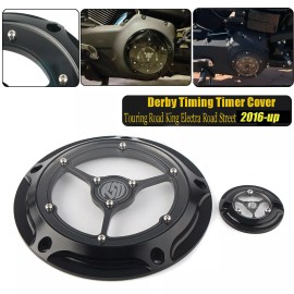 Unbranded Clear Clarity Derby & Timer Timing Covers Black RSD For Harley Touring 2016-UP