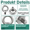 Eye Bolt Similar to DIN 580, Cast and Polished Stainless