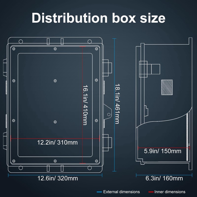 Namunanee Outdoor Electrical Junction Box, ABS Water Resistant Enclosure with