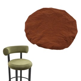 Crapyt Bar Stool Covers Round Stool Cover Brown Stool Seat Covers for Round Barstools Seat Covers for Chairs(14.17"-18.9")