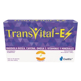 TransVital E, Rhodiola Rosea, Cafeína, Omega 3 (DHA + EPA) y 17 vitaminas y minerales