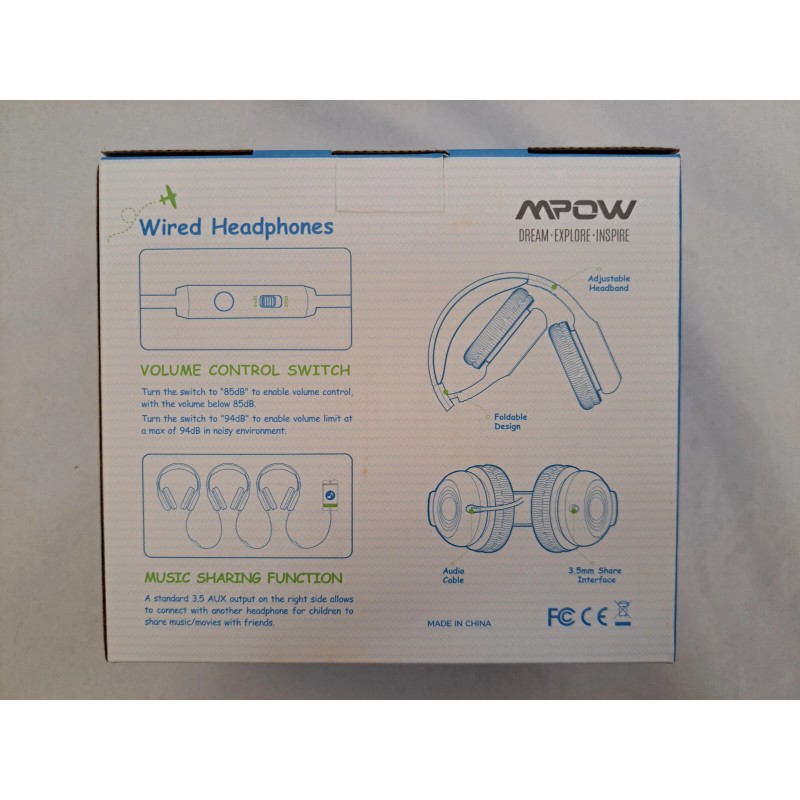 MPow - Wired Headphones (Pink) #BH297B