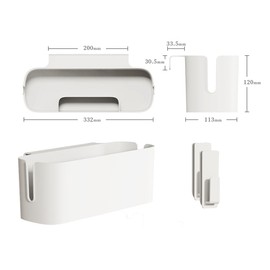 Mujiluxe Bed Organiser for Hanging, Hanging Baskets with 2 Removable Hooks, Robust Bedside Table, Caddy, Dorm, for Family, Office (White)