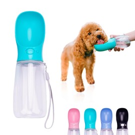 Portable Dog Water Bottle with Bowl – Leak Proof, Lightweight Travel Water Bottle for Dogs. (Blue, 550 ml)
