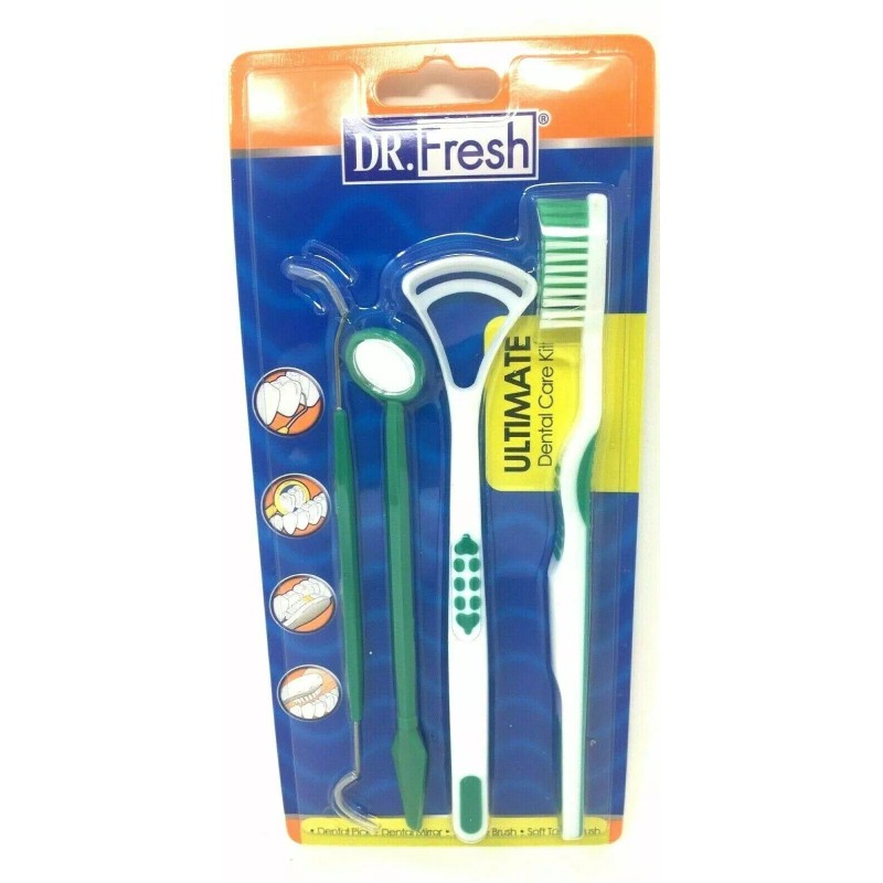 DR.Fresh Ultimate Dental Care Kit Dental Pick Mirror Tongue ToothBrush
