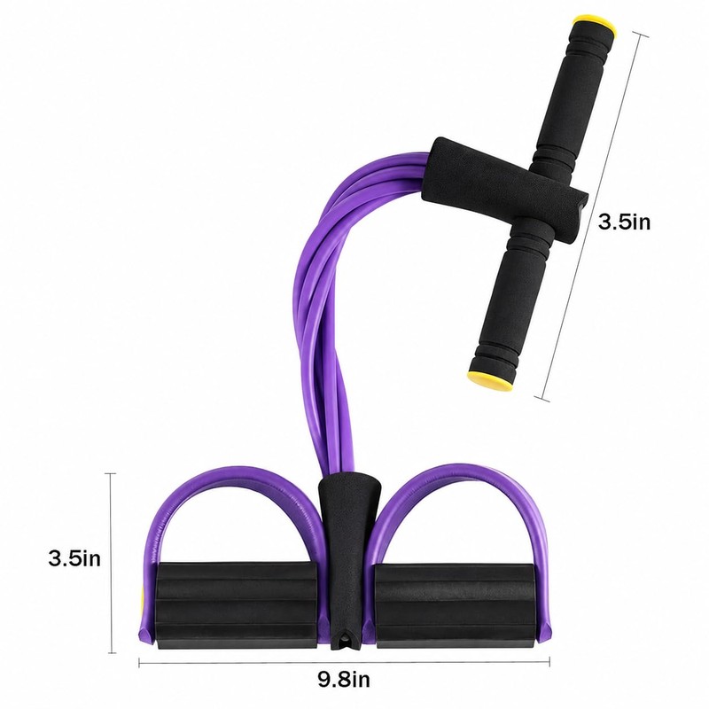 Pedal Resistance Bands with Handles, Multifunction Elastic Exercise Bands