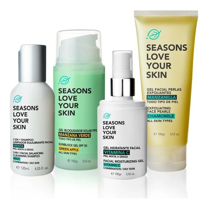 Kit Rutina Facial Limpiador + Exfoliante + Vit C+ Protector